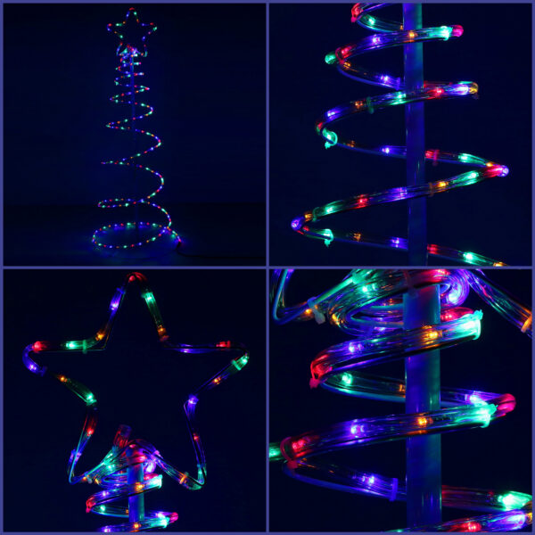 Instalatie lumini pentru Craciun, Brad stilizat, Sersimo, 192 LED-uri, 124cm, multicolor - Image 5