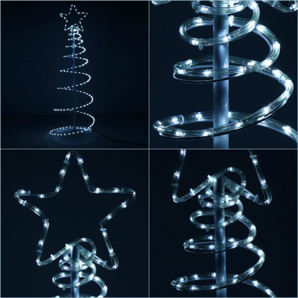 (DL) Instalatie lumini pentru Craciun, Brad stilizat, Sersimo, 192 LED-uri, 124cm, alb - Image 5