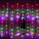 Karácsonyi ablakdísz 180 LED-del, 2 m széles, beltéri/kültéri használatra, többszínű világítás