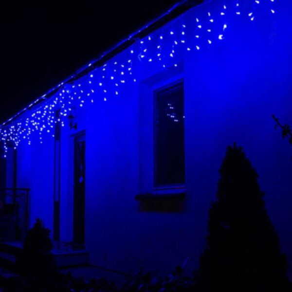 Fényfüggöny 500 LED, 20 m széles, beltéri/kültéri használatra, kék világítás - Image 4