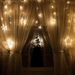 (DL) Karácsonyi ablakdísz 138 LED-del, 2m széles, beltéri/kültéri használatra, fehér világító csillagok