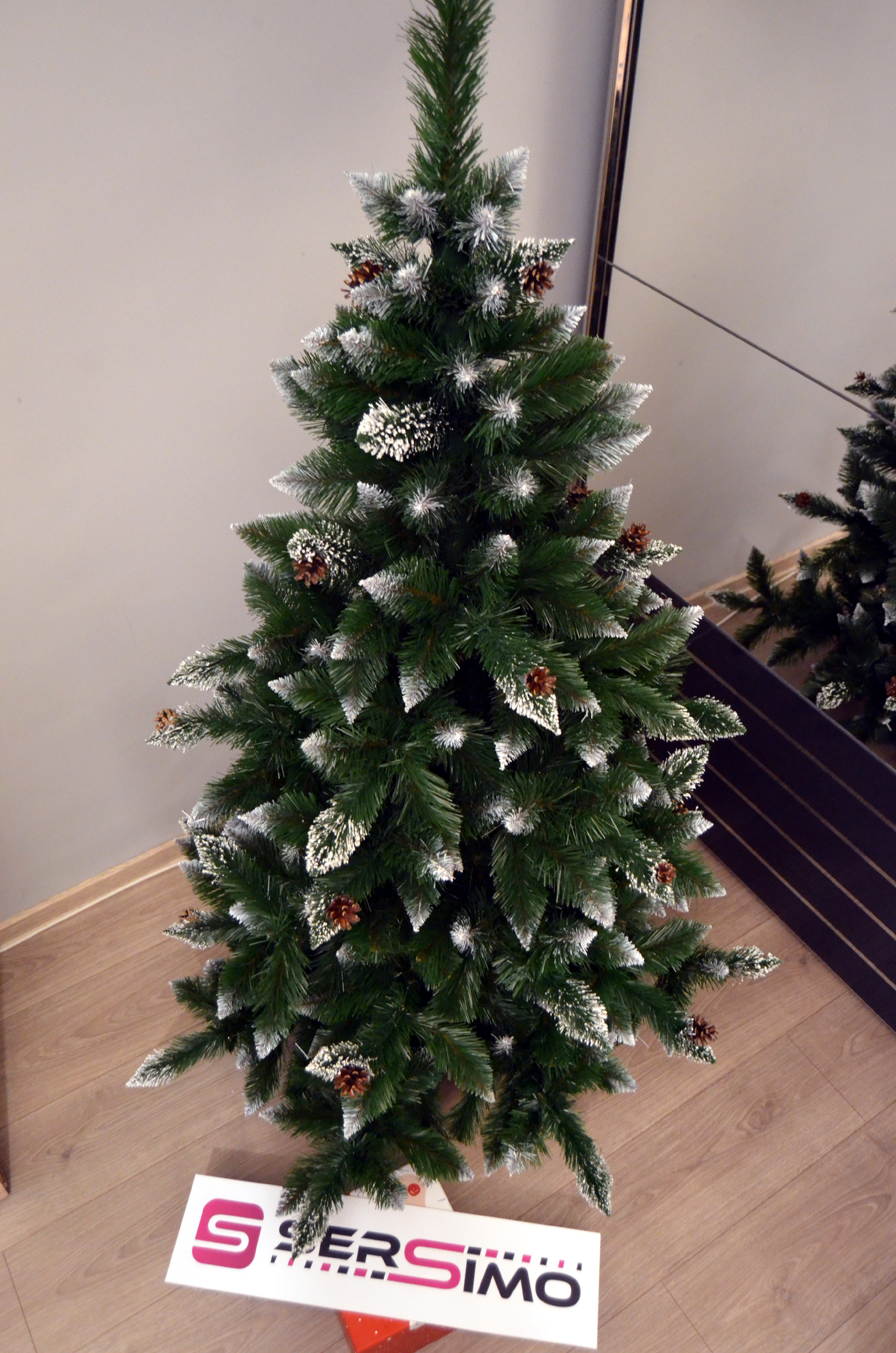 Brad artificial Christmas Deluxe by Sersimo, Islanda, cu ornamente de cristal si conuri, 180cm - Image 10