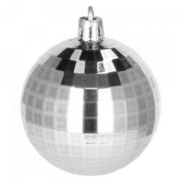 Set globuri si decoratiuni de Craciun, 51 piese, diverse dimensiuni, argintiu - Image 10