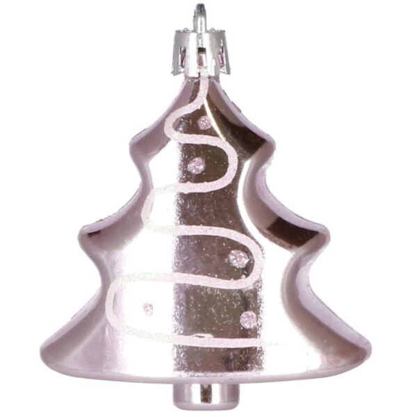 Set globuri si decoratiuni de Craciun, 77 piese, diverse dimensiuni, roz - Image 12