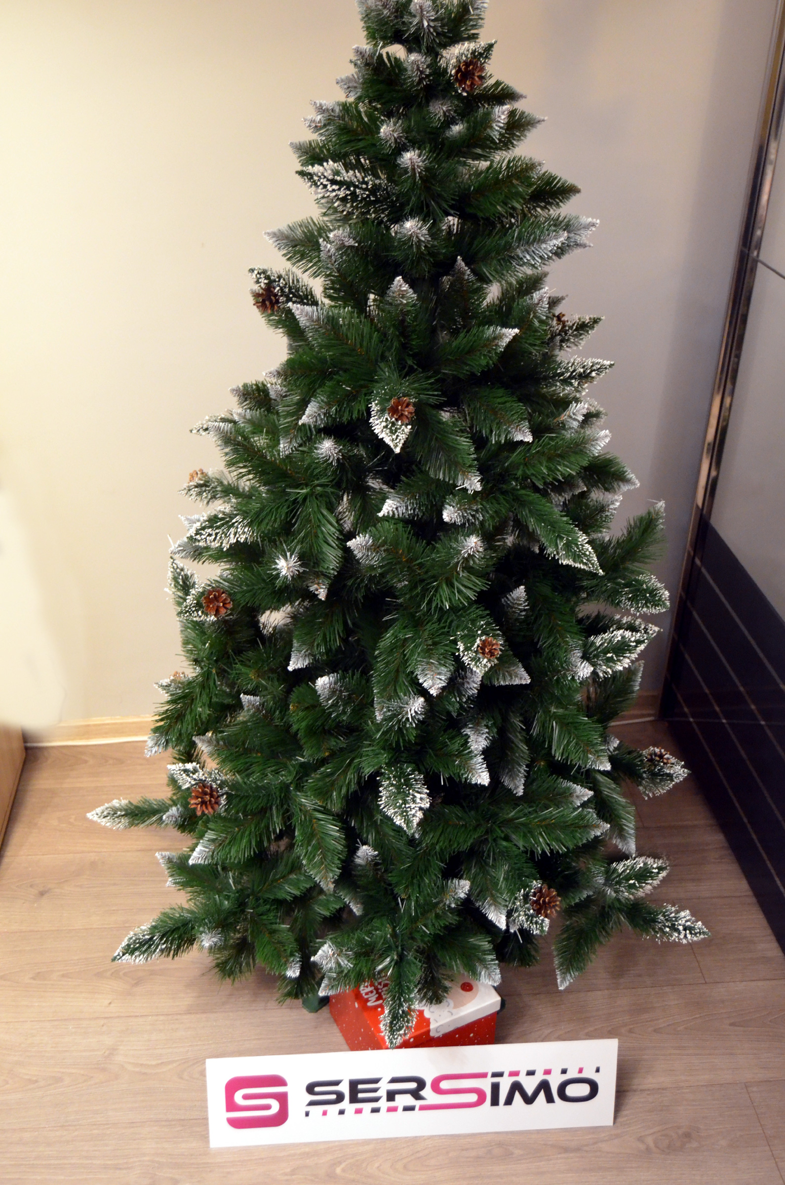 Brad artificial Christmas Deluxe by Sersimo, Islanda, cu ornamente de cristal si conuri, 180cm - Image 15
