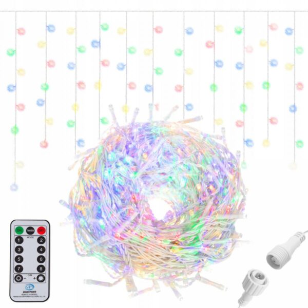 (DL) Ghirlanda luminoasa 500 LED-uri, 20m, pentru interior/exterior, telecomanda, iluminare multicolora - Image 7