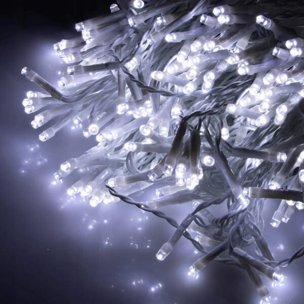 Fényfüggöny 300 LED, 3 m széles, beltéri/kültéri használatra, távirányító, fehér világítás - Image 3