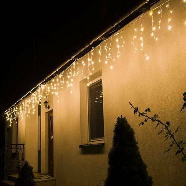 Fényfüggöny 500 LED, 20 m széles, beltéri/kültéri használatra, sárga világítás - Image 5