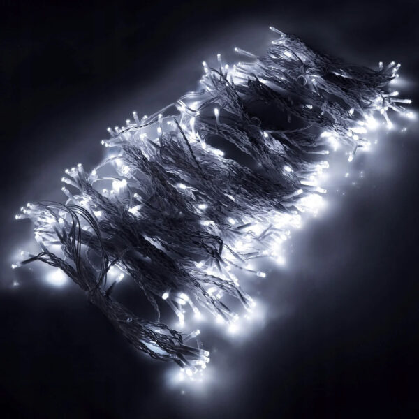 Fényfüggöny 300 LED, 3 m széles, beltéri/kültéri használatra, távirányító, fehér világítás - Image 5