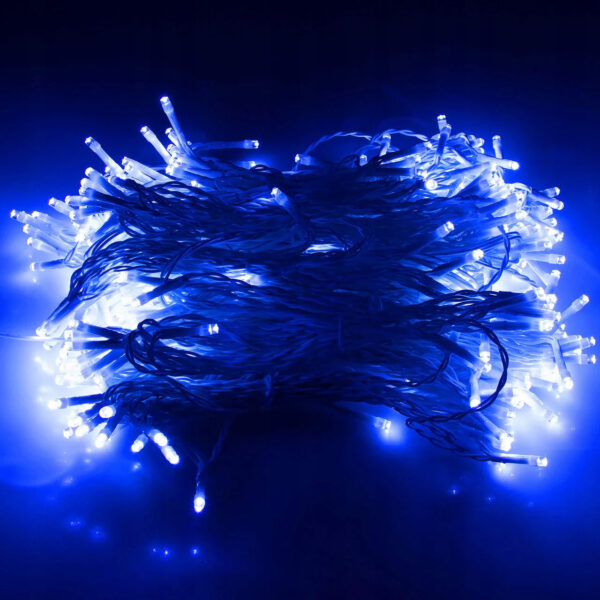 (DL) Ghirlanda luminoasa 300 LED-uri, 3m, pentru interior/exterior, telecomanda, iluminare albastra - Image 3