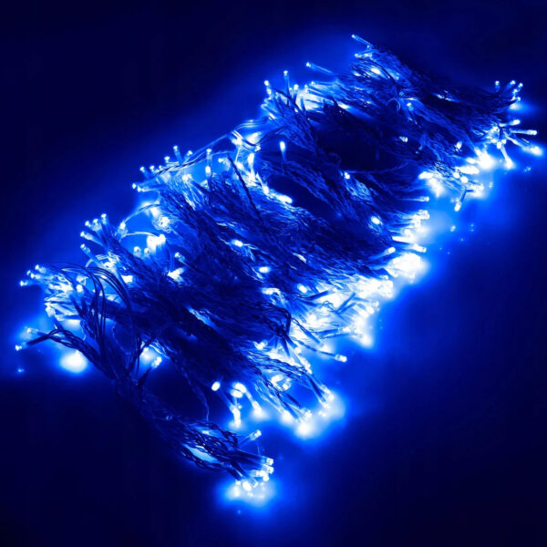 (DL) Ghirlanda luminoasa 300 LED-uri, 3m, pentru interior/exterior, telecomanda, iluminare albastra - Image 2