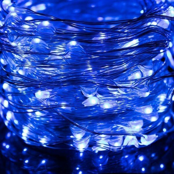 (DL) Instalatie lumina decorativa cu 300 LED-uri, 30m, pentru interior/exterior, iluminare albastra - Image 10