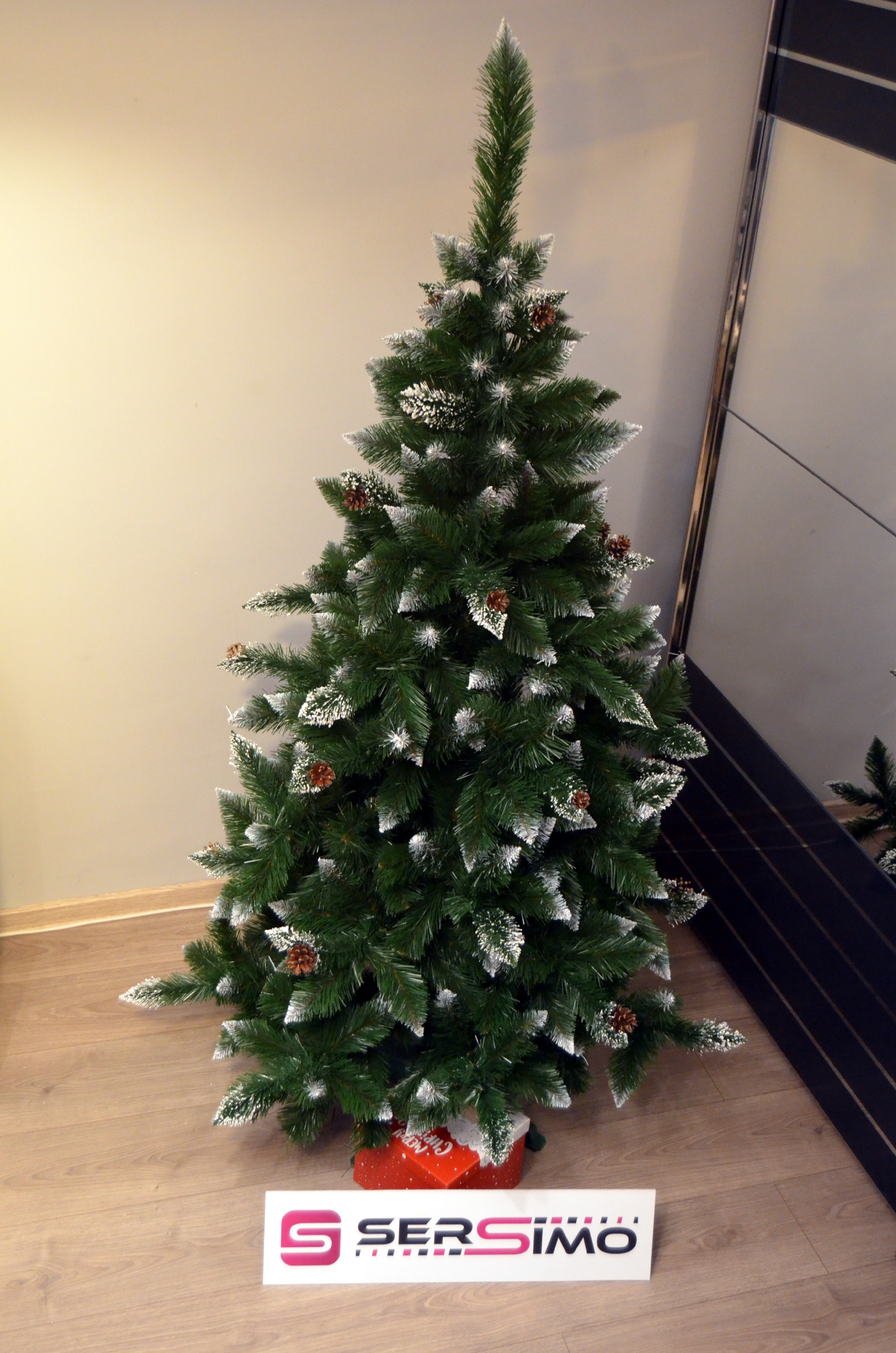 Brad artificial Christmas Deluxe by Sersimo, Islanda, cu ornamente de cristal si conuri, 180cm - Image 12