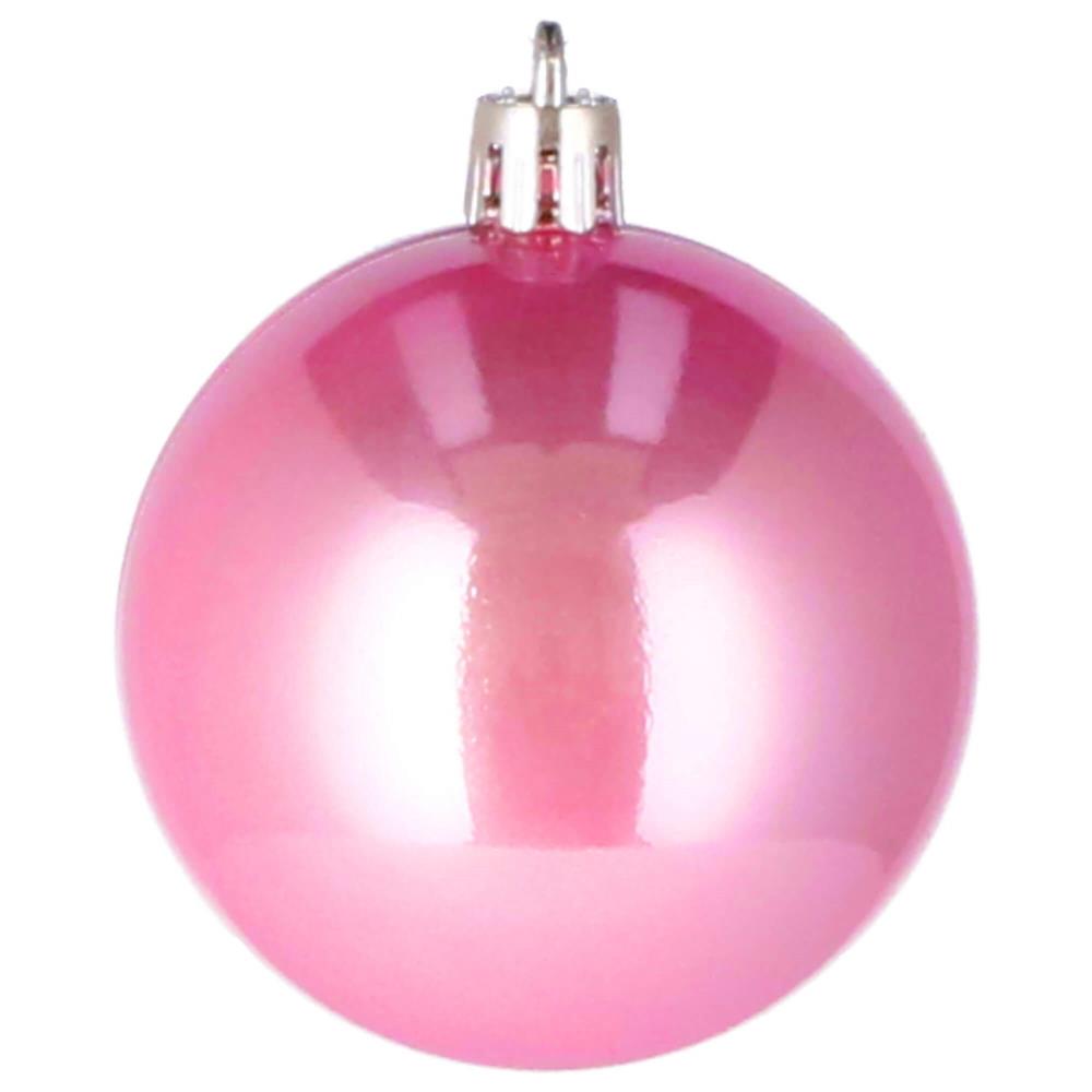 Karácsonyi gömb szett, 37 darab, 3–8 cm, rózsaszín - Image 14