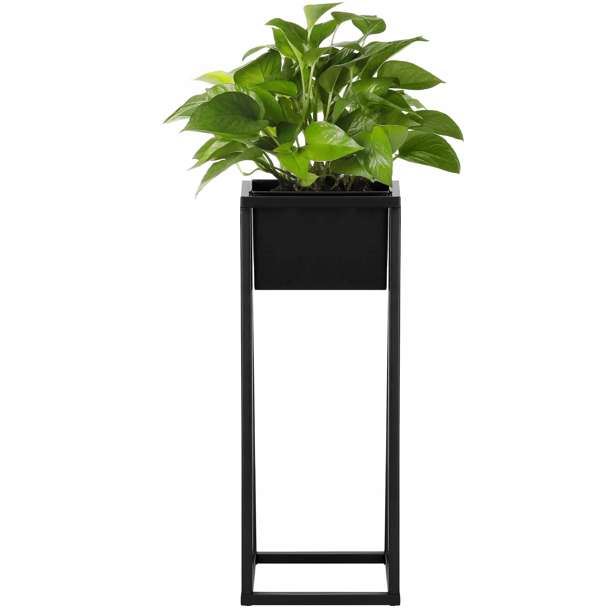 (DL) Suport ghiveci metalic negru GA187 cu teava patrata, inaltime 60cm