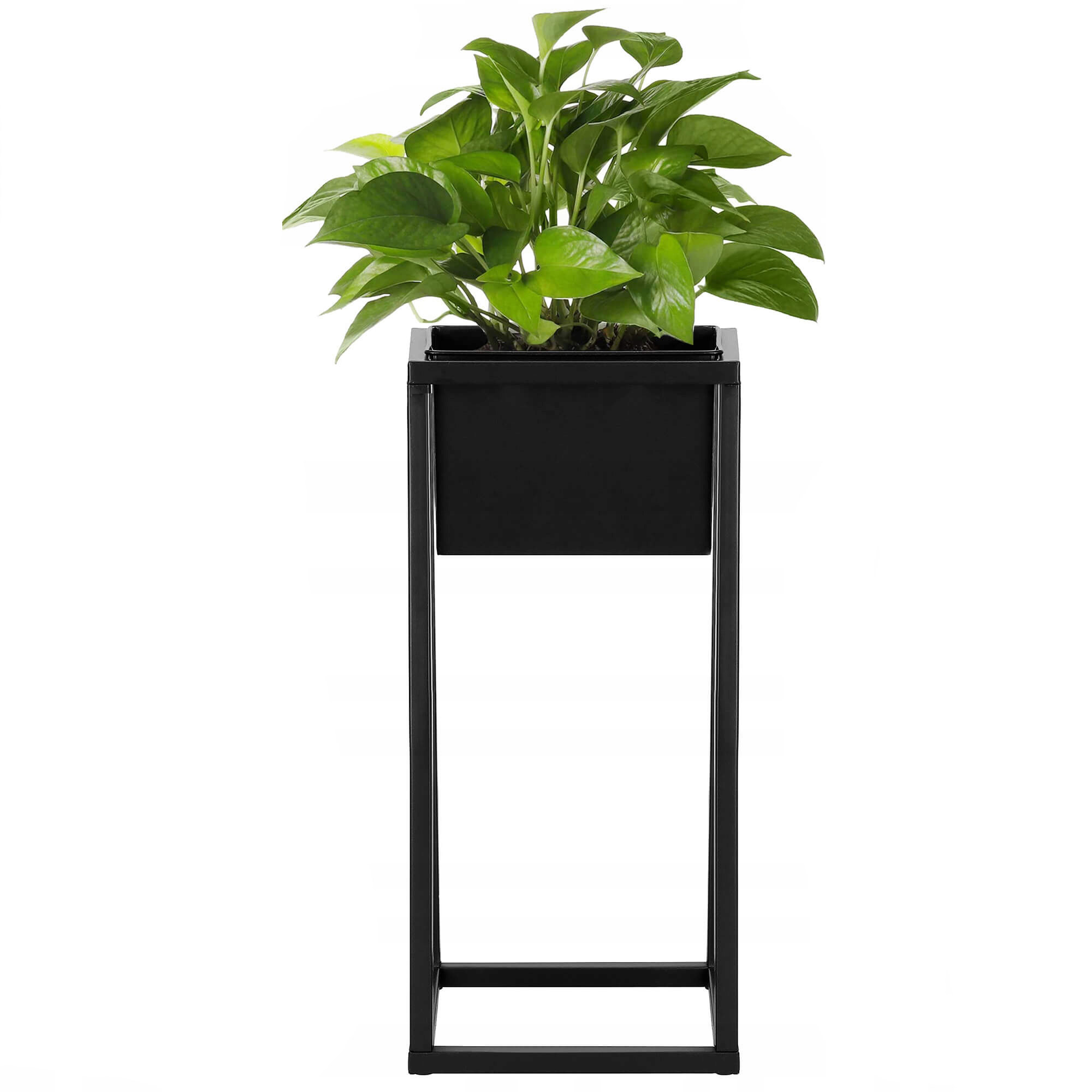 (DL) Suport ghiveci metalic negru GA186 cu teava patrata, inaltime 40cm