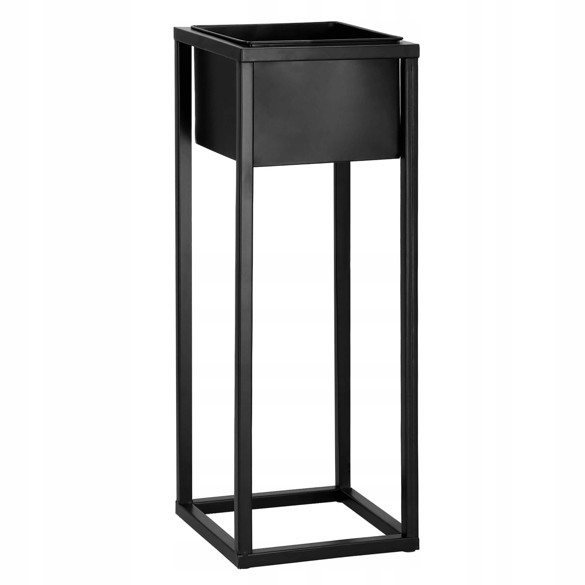 (DL) Suport ghiveci metalic negru GA187 cu teava patrata, inaltime 60cm - Image 2