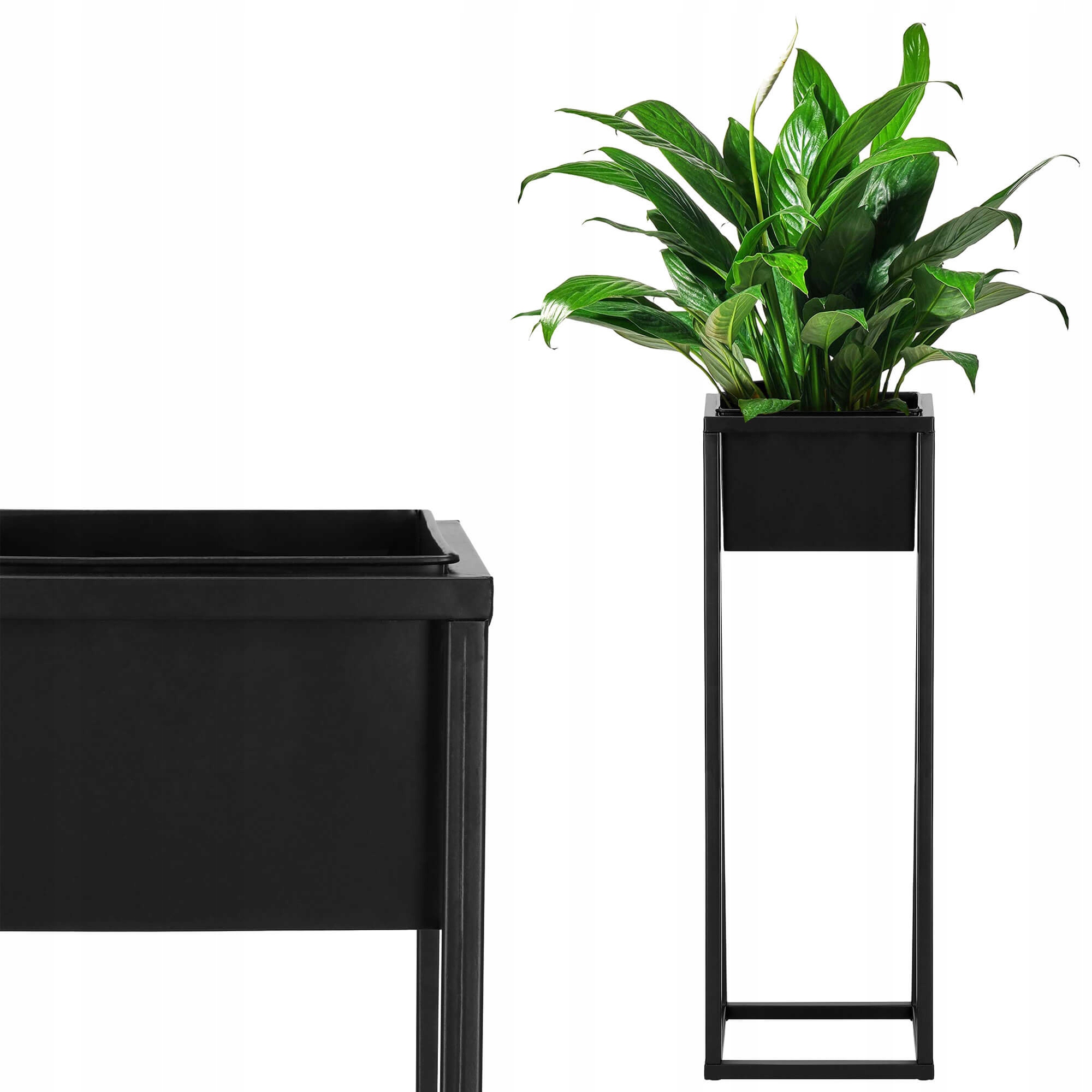 (DL) Suport ghiveci metalic negru GA188 cu teava patrata, inaltime 80cm - Image 5
