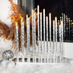 Lumanari decorative de Craciun, 17 becuri tip LED, culoare argintiu