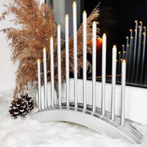 Lumanari decorative de Craciun, 11 becuri tip LED, culoare argintiu