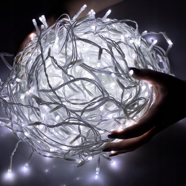 Fényfüggöny 300 LED, 12 m széles, beltéri/kültéri használatra, fehér világítással, távirányítóval - Image 5
