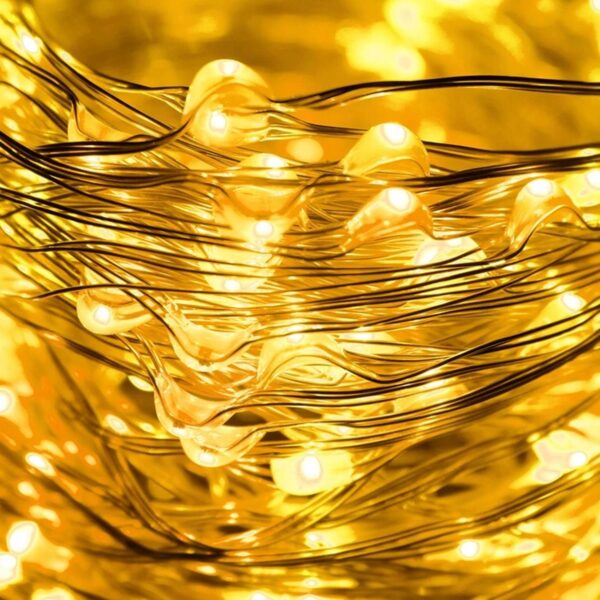 Dekoratív lámpa installáció 300 LED-del, 30 m, belső/külső, sárga világítás - Image 2