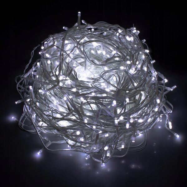 Fényfüggöny 300 LED, 12 m széles, beltéri/kültéri használatra, fehér világítással, távirányítóval - Image 2