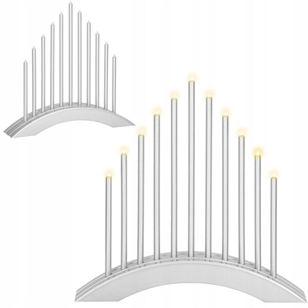 Lumanari decorative de Craciun, 11 becuri tip LED, culoare argintiu - Image 10