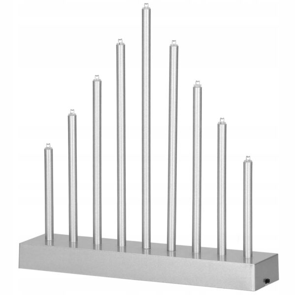 Lumanari decorative de Craciun, 9 becuri tip LED, culoare argintiu - Image 12