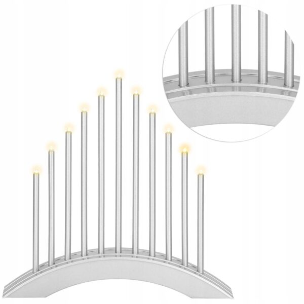 Lumanari decorative de Craciun, 11 becuri tip LED, culoare argintiu - Image 11