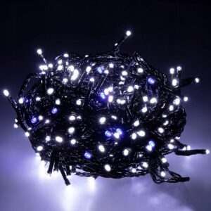 Instalatie lumini pentru bradul de Craciun, 41,5 metri, 500 LED-uri cu flash, alb