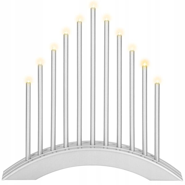 Lumanari decorative de Craciun, 11 becuri tip LED, culoare argintiu - Image 12