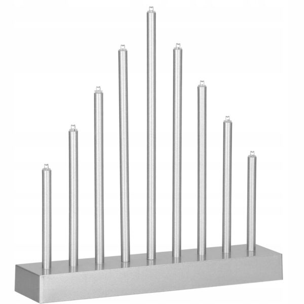 Lumanari decorative de Craciun, 9 becuri tip LED, culoare argintiu - Image 14
