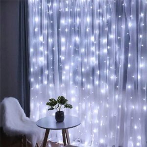 Fényfüggöny 400 LED, 3m, beltéri/kültéri használatra, fehér világítással