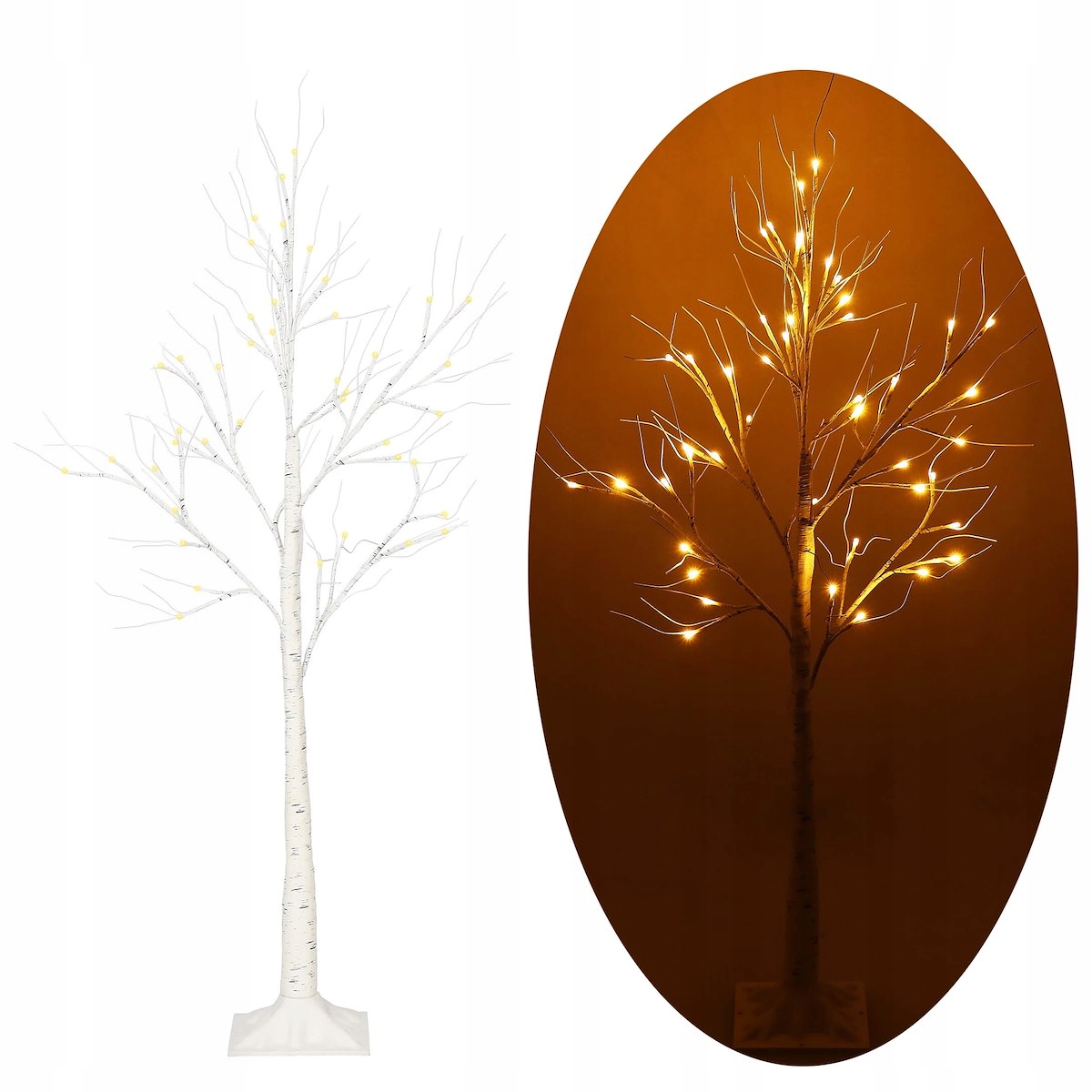 (DL) Pom decorativ luminat pentru Craciun, pentru interior/exterior, inaltime 120cm, 48 leduri cu lumina alb cald - Image 11