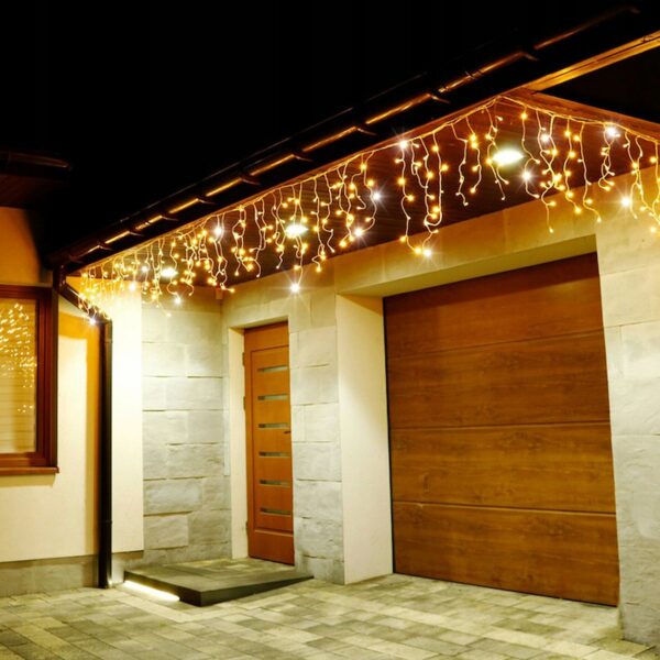 Ghirlanda luminoasa tip perdea cu flash 500 LED-uri, 20m, pentru interior/exterior, iluminare galbena - Image 12