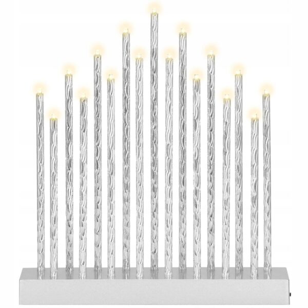 Lumanari decorative de Craciun, 17 becuri tip LED, culoare argintiu - Image 13
