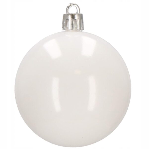 Set globuri si decoratiuni de Craciun, 100 piese, diverse dimensiuni cu stea, alb - Image 11