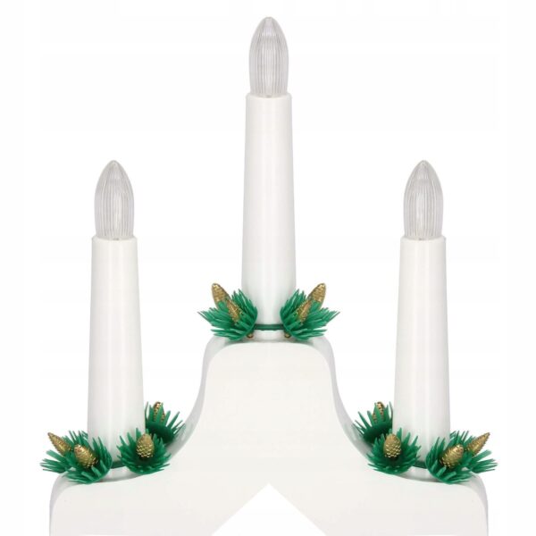 Lumanari decorative de Craciun, stand de lemn, 7 becuri tip LED, culoare alba - Image 14