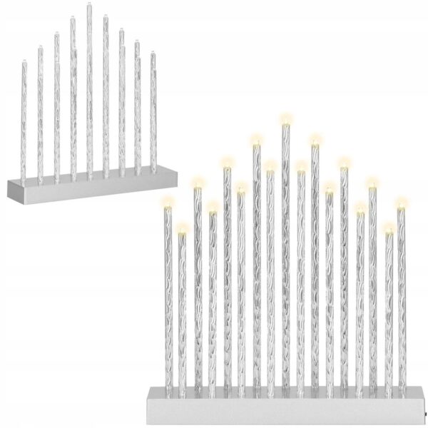 Lumanari decorative de Craciun, 17 becuri tip LED, culoare argintiu - Image 15