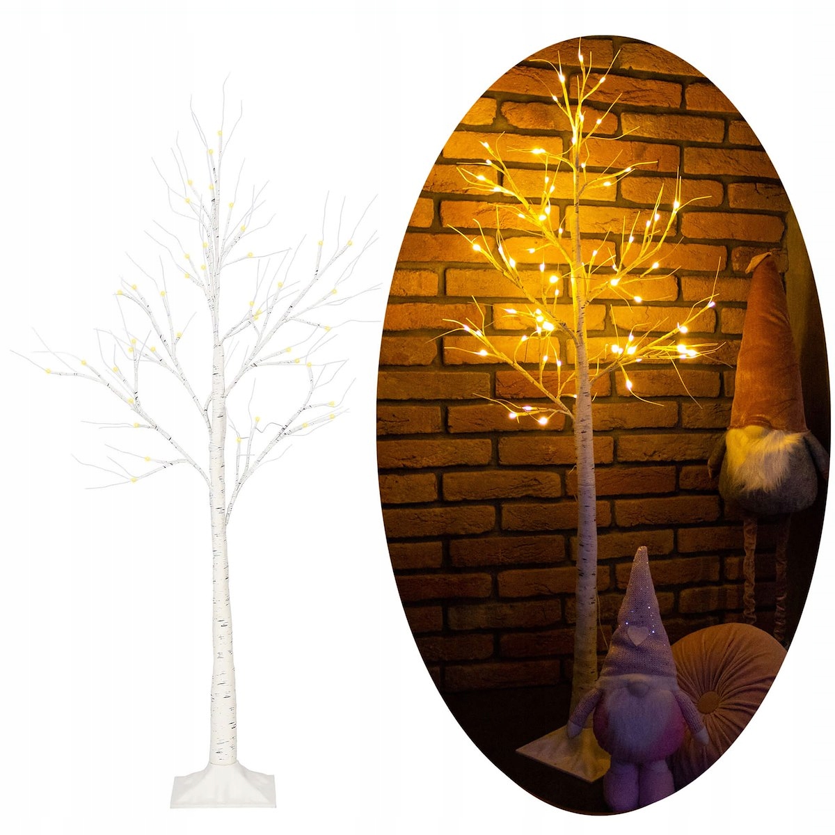 (DL) Pom decorativ luminat pentru Craciun, pentru interior/exterior, inaltime 120cm, 48 leduri cu lumina alb cald - Image 14