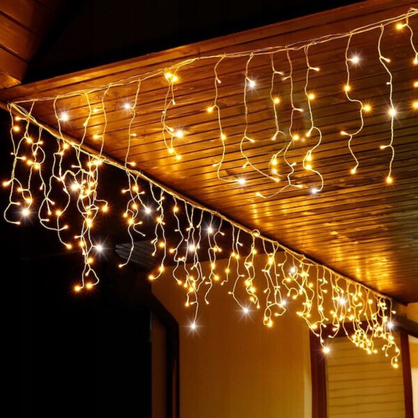 Ghirlanda luminoasa tip perdea cu flash 500 LED-uri, 20m, pentru interior/exterior, iluminare galbena - Image 13
