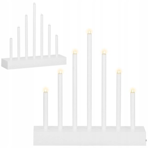 Dekoratív karácsonyi gyertya, 7 db LED izzó, ezüst színben - Image 8