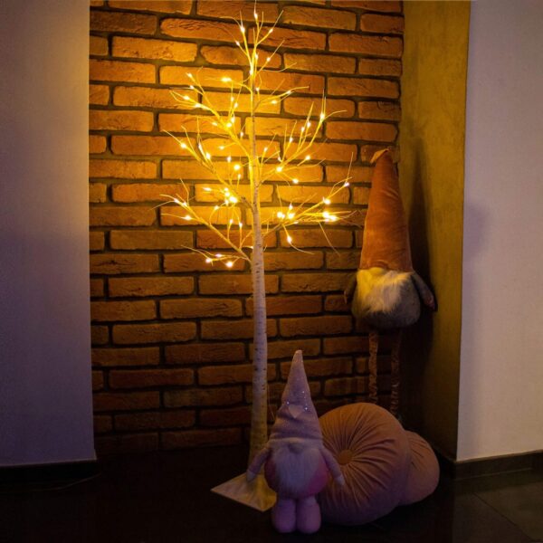 (DL) Pom decorativ luminat pentru Craciun, pentru interior/exterior, inaltime 210cm, 144 leduri cu lumina alb cald - Image 4