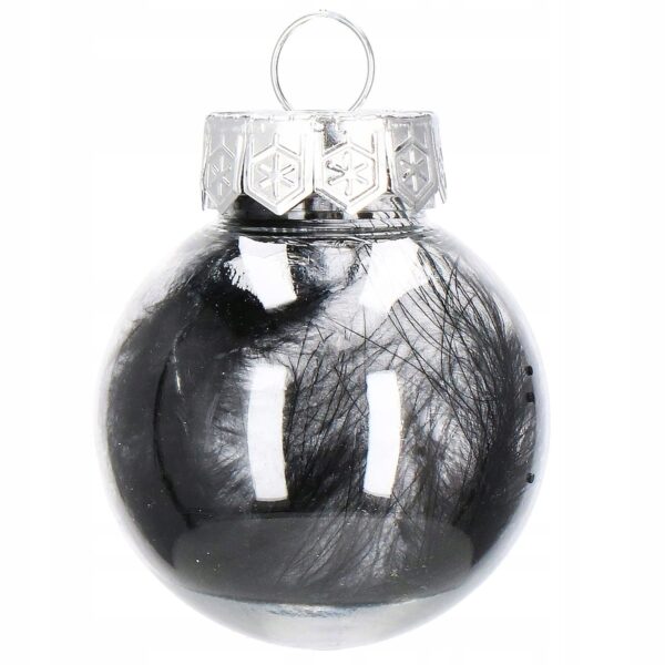 Set globuri de Craciun Inedit, 24 bucati, 5cm, transparente cu interior negru - Image 4
