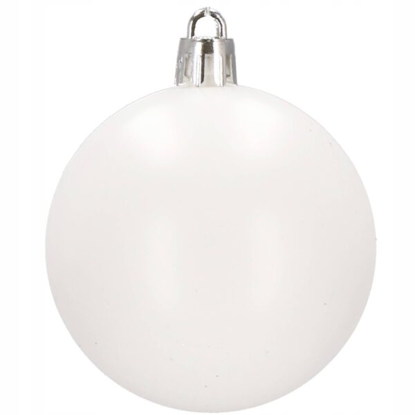 Set globuri si decoratiuni de Craciun, 100 piese, diverse dimensiuni cu stea, alb - Image 4