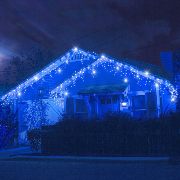 (DL) Ghirlanda luminoasa tip perdea cu flash 500 LED-uri, 20m, pentru interior/exterior, iluminare albastra - Image 4