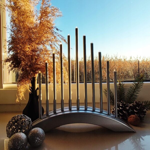 Lumanari decorative de Craciun, 11 becuri tip LED, culoare argintiu - Image 4