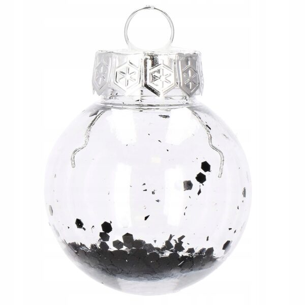 Set globuri de Craciun Inedit, 24 bucati, 5cm, transparente cu interior negru - Image 7