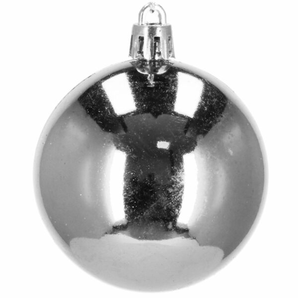 Set globuri si decoratiuni de Craciun, 100 piese, diverse dimensiuni cu stea, argintiu - Image 6